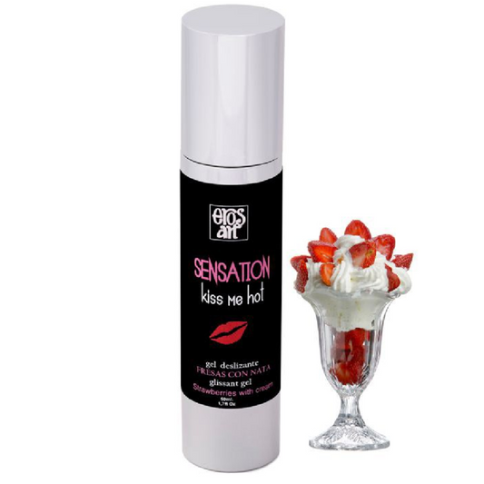 EROS-ART - SENSATTION LUBRIFICANTE NATURALE FRAGOLE CON CREMA 50 ML - Secretroomsexyshop
