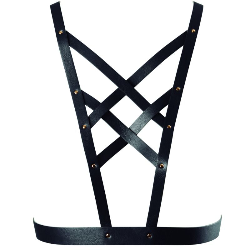 BIJOUX - INDISCRETS PETTORINA INCROCIATA CON SCOLLATURA NERO - Secretroomsexyshop