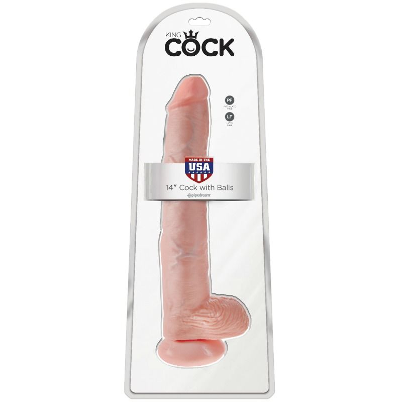 KING COCK - DILDO WITH BALLS 35.6 CM FLESH - 2