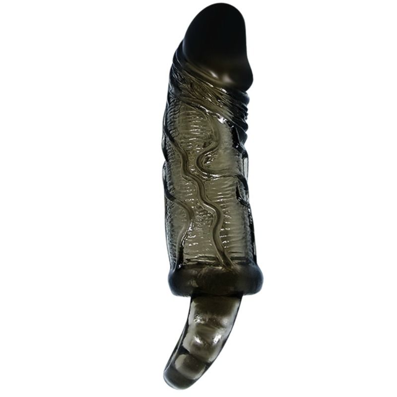 BAILE - COPERTURA ESTENSORE PENE CON CINTURINO PER TESTICOLI NERO 13.5 CM - Secretroomsexyshop