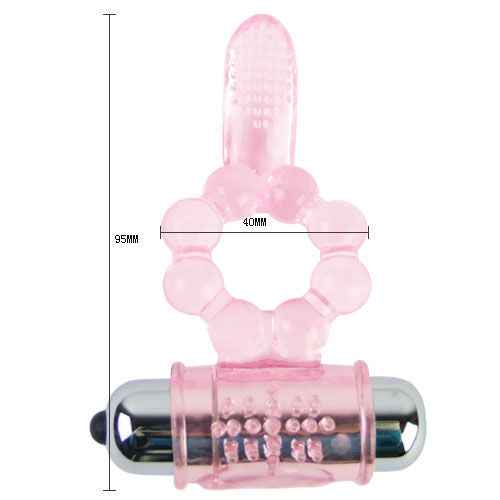 BAILE - ANELLO IN SILICONE 10 RITMI DI LINGUA CON VIBRAZIONE ROSA - Secretroomsexyshop