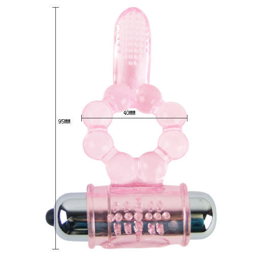 BAILE - SILICONE RING 10 TONGUE RHYTHMS WITH PINK VIBRATION - 9