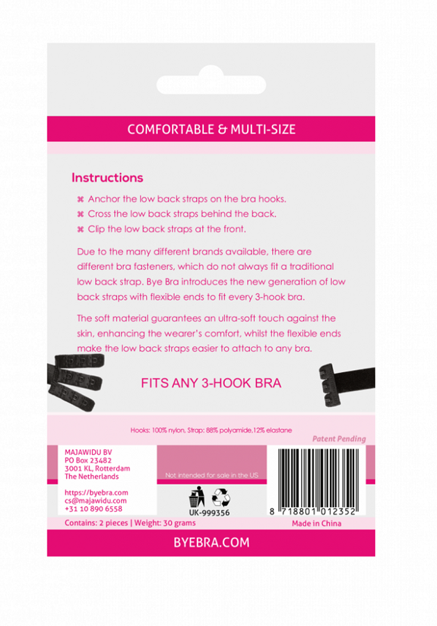 BYE-BRA - OPEN BACK BRA ADAPTER BLACK & WHITE - 1