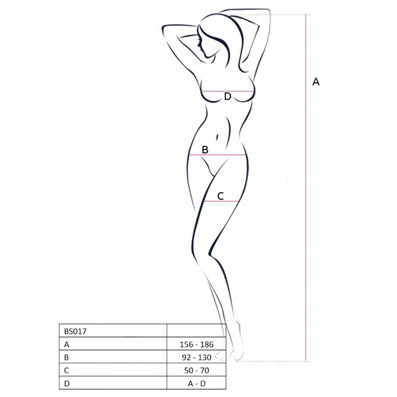 PASSION - WOMAN BS017 WHITE BODYSTOCKING ONE SIZE - 1