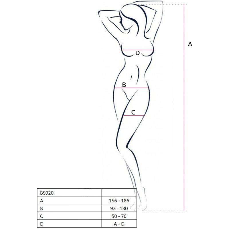PASSION - WOMAN BS020 WHITE BODYSTOCKING ONE SIZE - 2