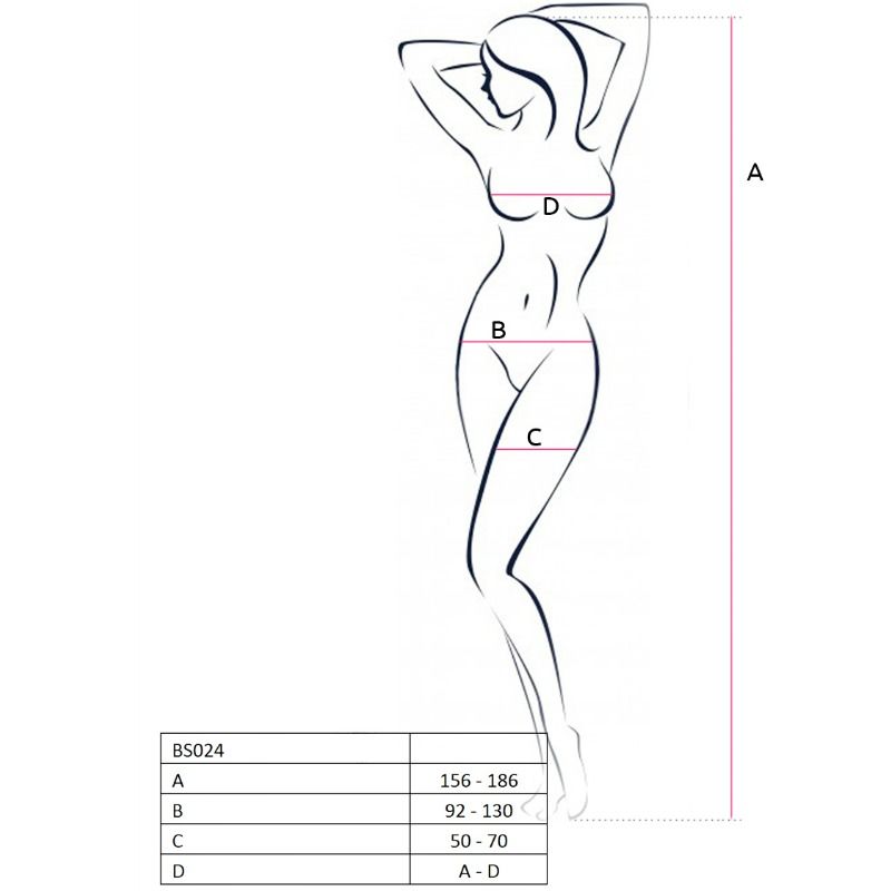 PASSION - WOMAN BS024 WHITE BODYSTOCKING ONE SIZE - 1