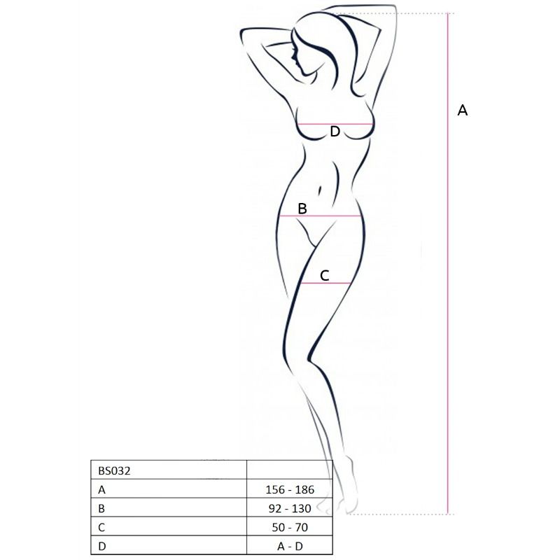 PASSION - WOMAN BS032 BODYSTOCKING BLACK ONE SIZE - 3
