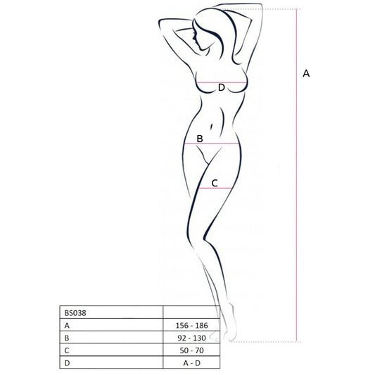 PASSION - DONNA BS038 BODYSTOCKING NERO TAGLIA UNICA - Secretroomsexyshop