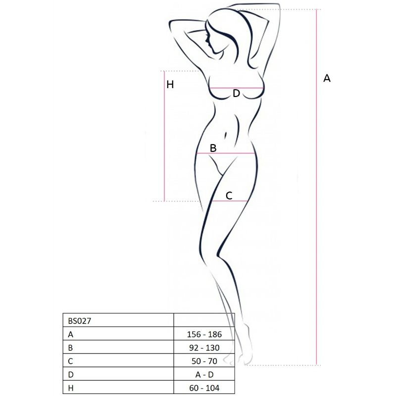 PASSION - WOMAN BS027 BLACK DRESS STYLE BODYSTOCKING ONE SIZE - 1
