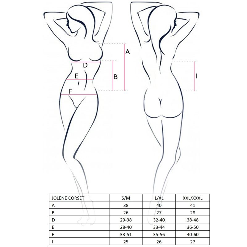 PASSION - WOMAN JOLENE BLACK CORSET SIZE L/XL