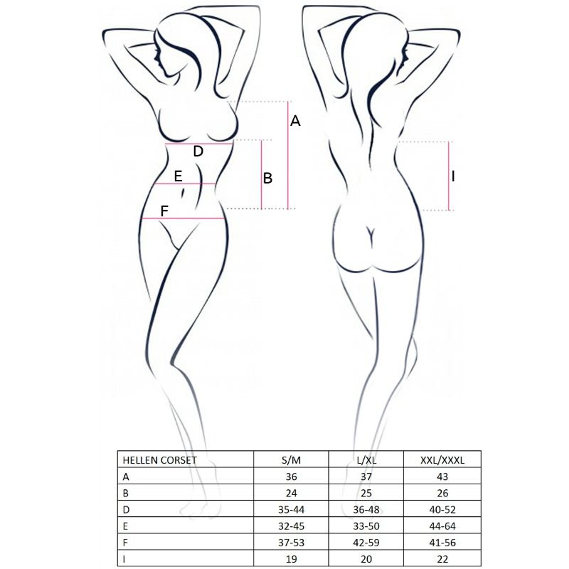 PASSION - WOMAN HELLEN BLACK CORSET SIZE L/XL - S/M / BLACK - 2