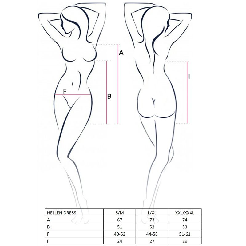 PASSION - WOMAN HELLEN DRESS AND THONG SIZE L/XL - L/XL / BLACK - 4