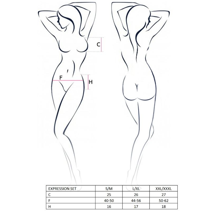 PASSION - WOMAN EXPRESSION SET SIZE L/XL FETISH - L/XL / BLACK - 4
