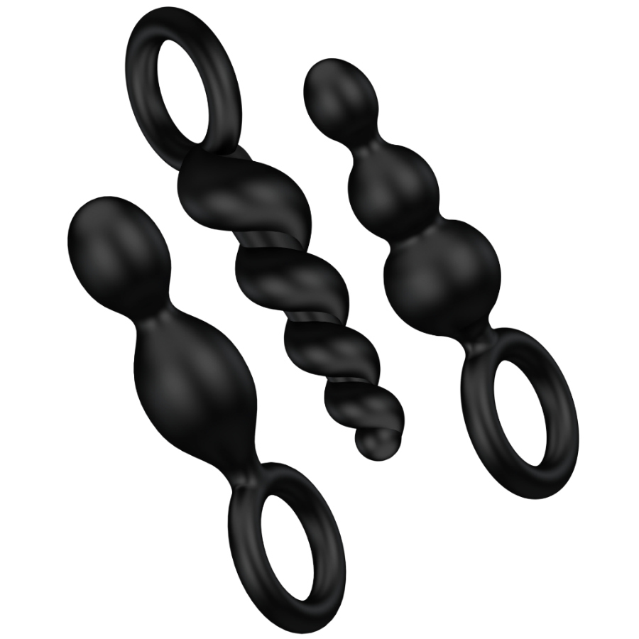 SATISFYER - ANAL PLUGS SET 3 PCS BLACK - 2