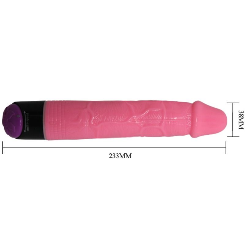 BAILE - COLORFUL SEX REALISTIC VIBRATOR PINK 23 CM - 8