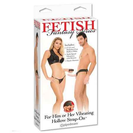FETISH FANTASY SERIES - IMBRACATURA VIBRANTE FETISH HOLLOW PER LUI E LEI NATURALE 14CM - Secretroomsexyshop