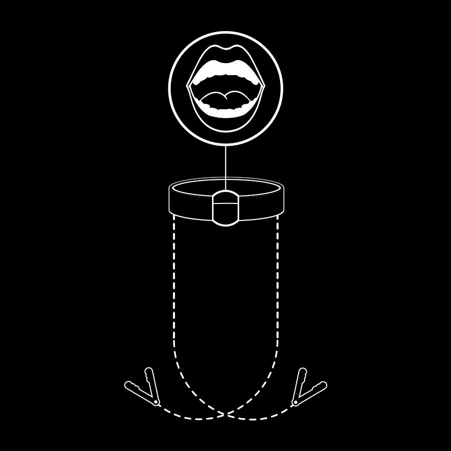 FETISH SUBMISSIVE - GAG RING WITH NIPPLE CLAMPS - 2