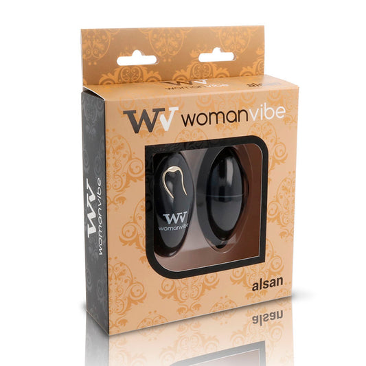 WOMANVIBE - ALSAN EGG TÉLÉCOMMANDE NOIR SILICONE NOIR