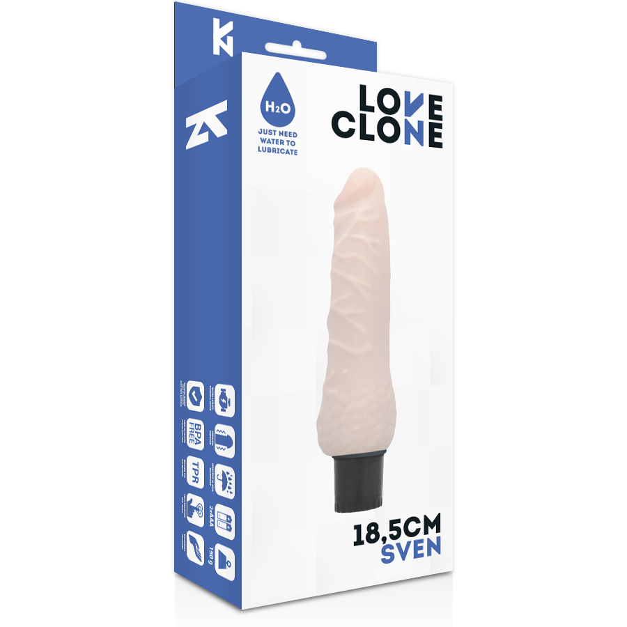 LOVECLONE - SVEN SELF LUBRICATION VIBRATOR 18.5 CM -O- 3.3 CM - 3