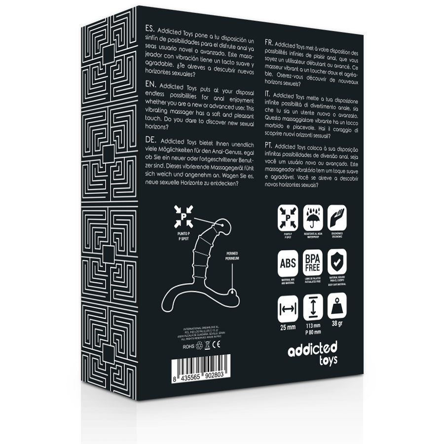 ADDICTED TOYS - PROSTATE ANAL PLEASURE BLACK - 1