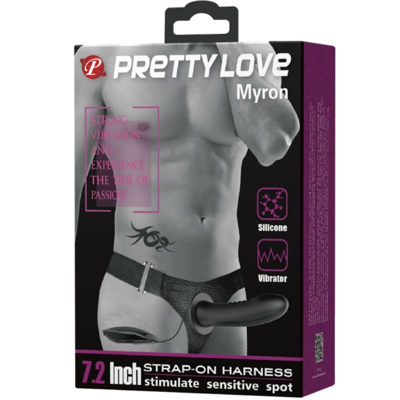 PRETTY LOVE - MYRON STRAP ON WITH VIBRATION AND HOLLOW DILDO - 6