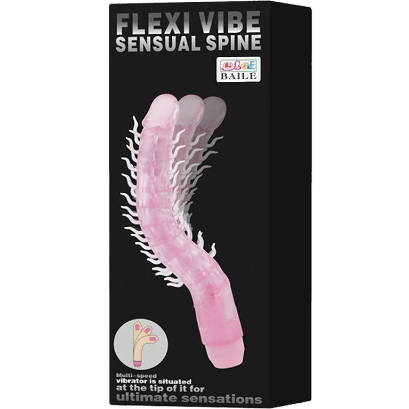 BAILE - FLEXI VIBE SENSUAL SPINE BENDABLE VIBRATING DILDO LILAC 23.5 CM - 2