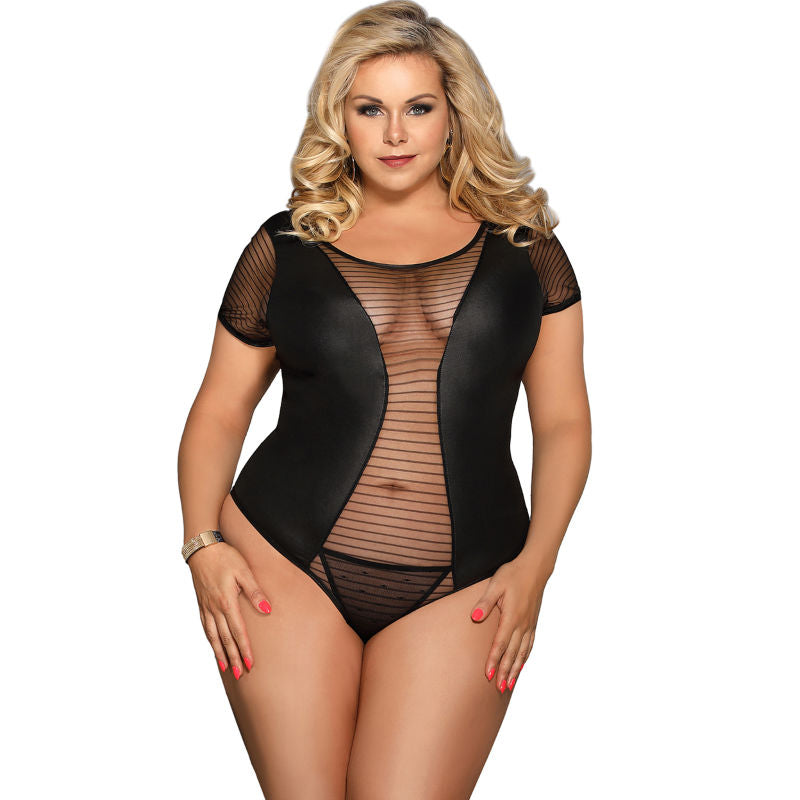 SUBBLIME - QUEEN PLUS FETISH SHORT SLEEVE TEDDY - 3