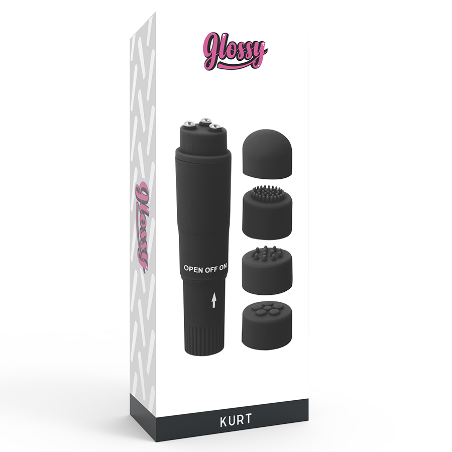 GLOSSY - KURT POCKET MASSAGER BLACK - 2