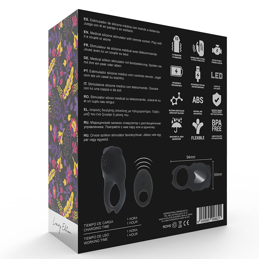 MIA - COLOSSEO COCK RING REMOTE CONTROL BLACK - 7