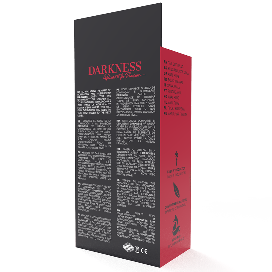 DARKNESS - EXTRA ANAL BUTTPLUG WITH TAIL BLACK 7 CM - 2