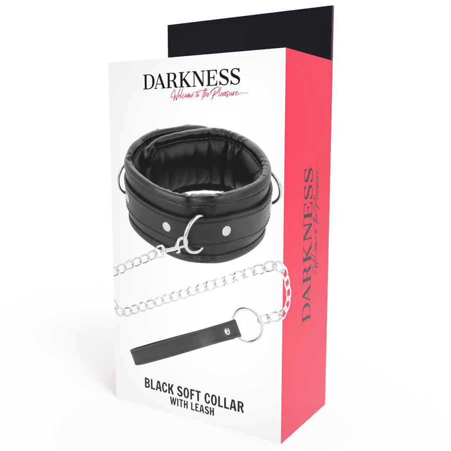 DARKNESS - SOFT LEATHER NECKLACE WITH CHAIN - 4