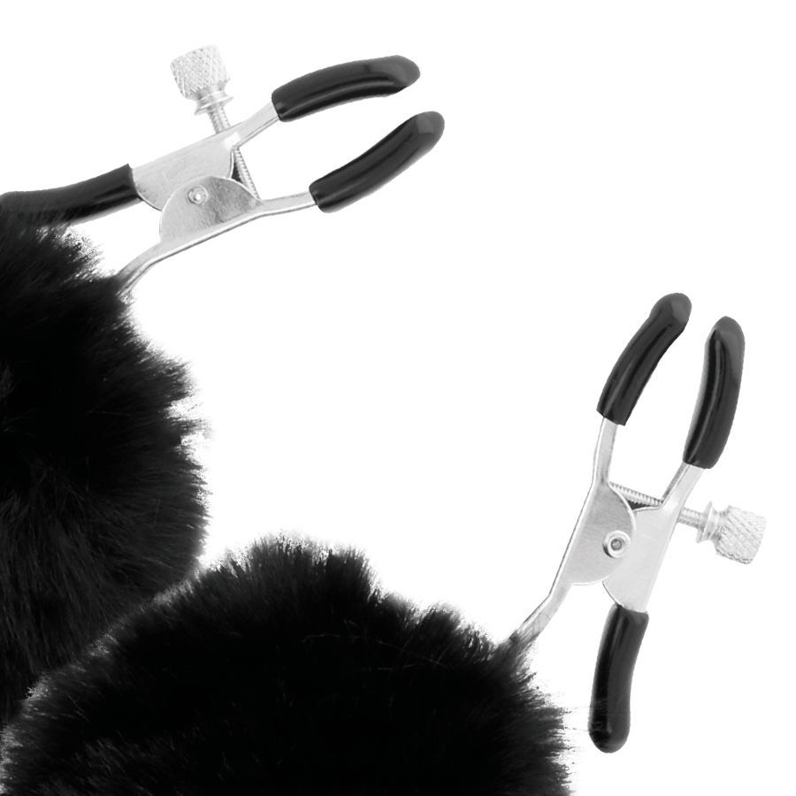 DARKNESS - NIPPLE CLAMPS WITH POM POMS 1 - 2