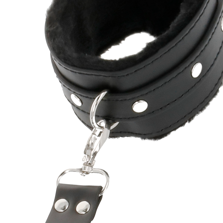 DARKNESS - MENOTTES EN CUIR POUR PIEDS ET MAINS NOIRES
