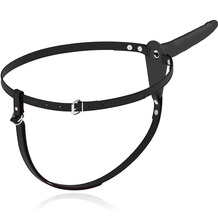 FETISH SUBMISSIVE HARNESS - BLACK SILICONE VIBRATOR 15 CM - 5