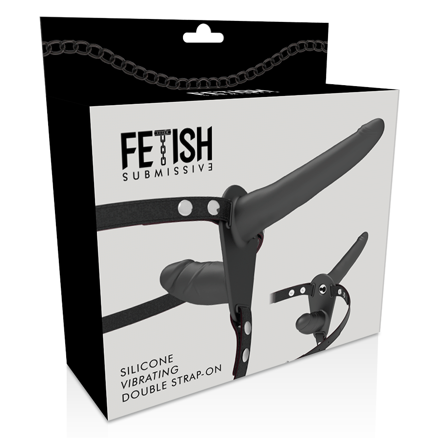 FETISH SUBMISSIVE HARNESS - DOUBLE PENETRATION BLACK VIBRATOR - 4