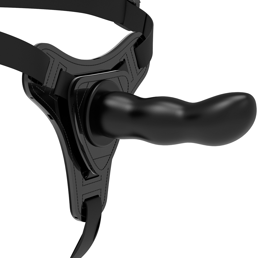 FETISH SUBMISSIVE HARNESS - BLACK SILICONE G-SPOT 16 CM - 2