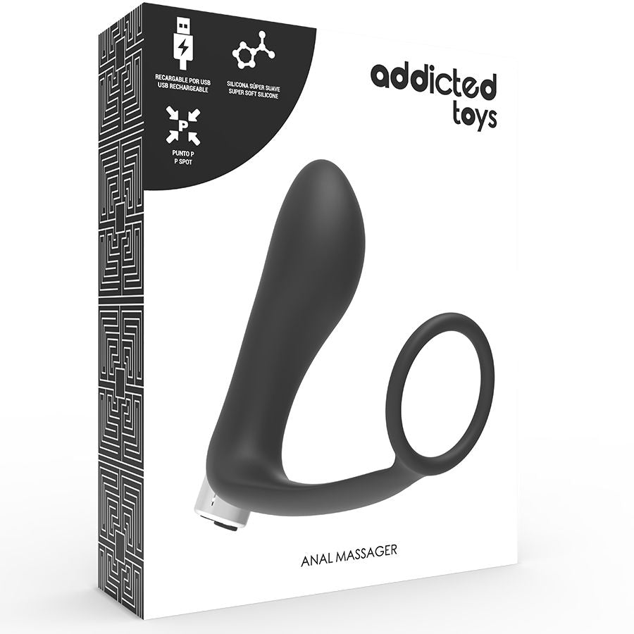 ADDICTED TOYS - PROSTATIC VIBRATOR RECHARGEABLE MODEL 1 - BLACK - 4