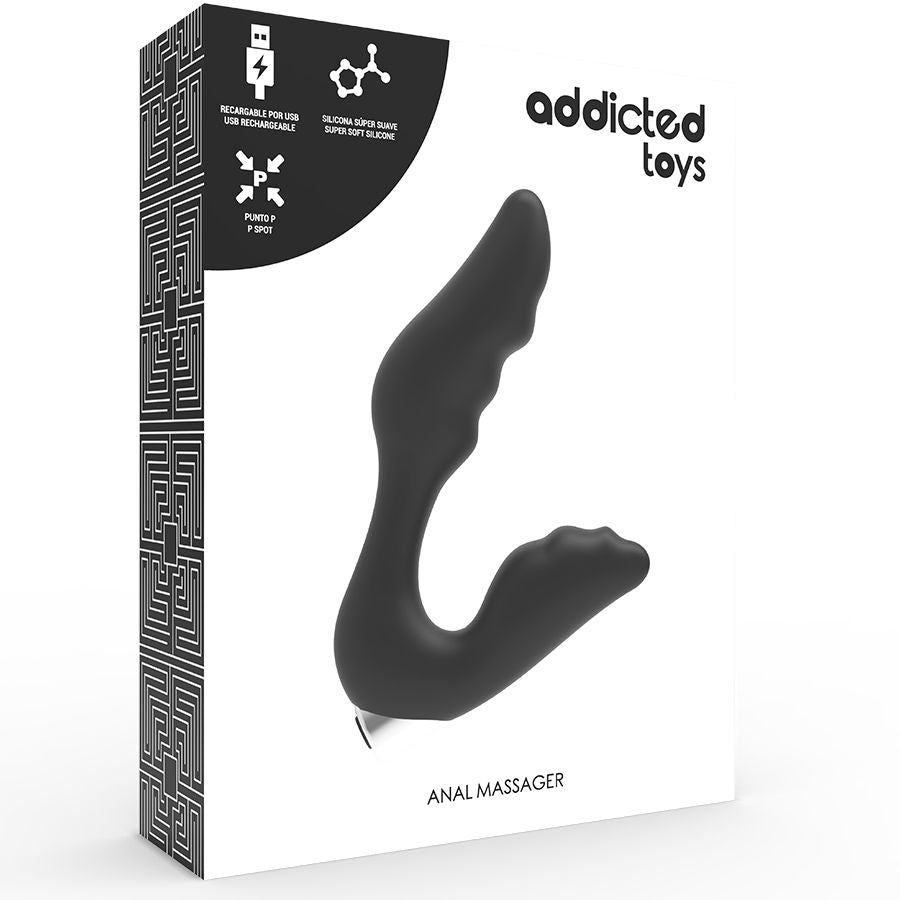 ADDICTED TOYS - PROSTATIC VIBRATOR RECHARGEABLE MODEL 6 - BLACK - 2