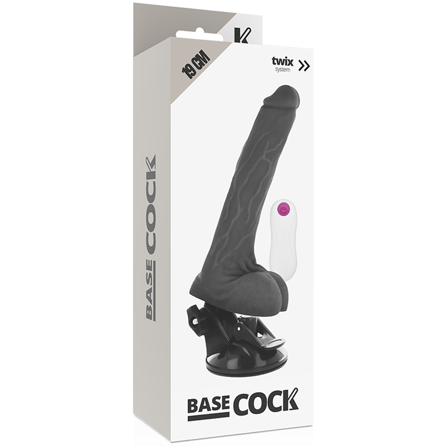BASECOCK - REALISTIC VIBRATOR REMOTE CONTROL BLACK 19 CM -O- 4 CM - NATURAL - 7