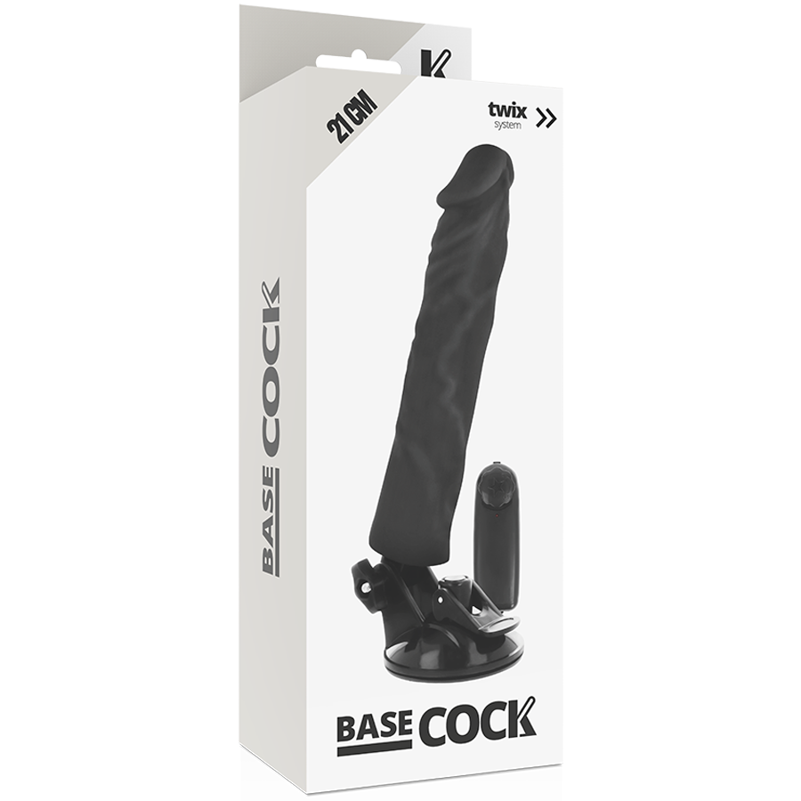 BASECOCK - REALISTIC VIBRATOR REMOTE CONTROL BLACK 21 CM -O- 4 CM - NATURAL - 8