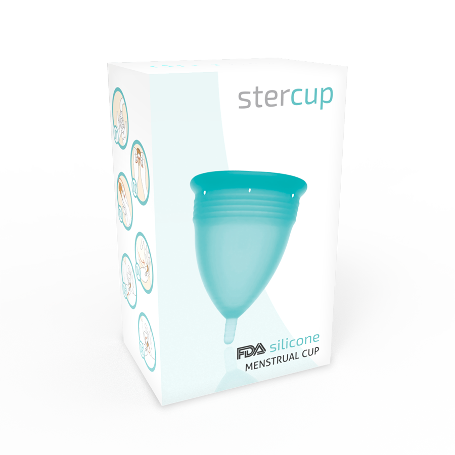 STERCUP - FDA SILICONE MENSTRUAL CUP AQUAMARINE - SIZE S - 2