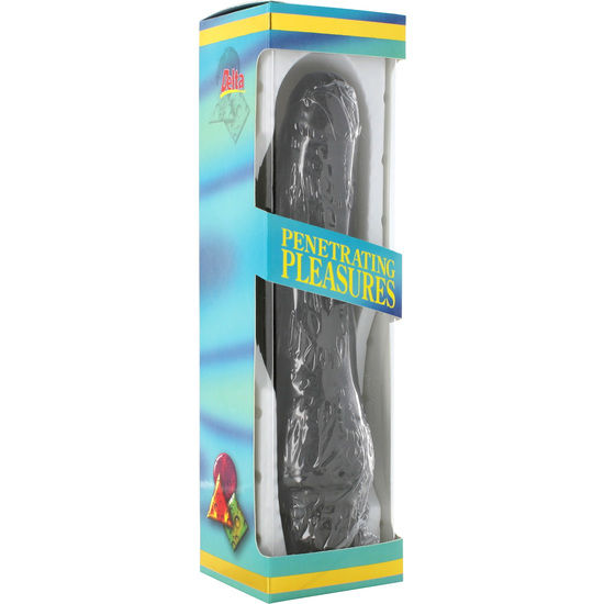 SEVEN CREATIONS - VINYL P-SHAPE VIBRATOR BLACK PENIS 20 CM - 2