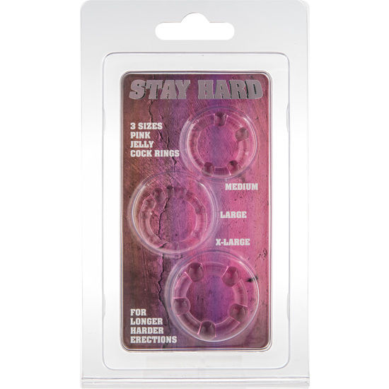 SEVEN CREATIONS - SET OF THREE PINK PENIS RINGS - 2