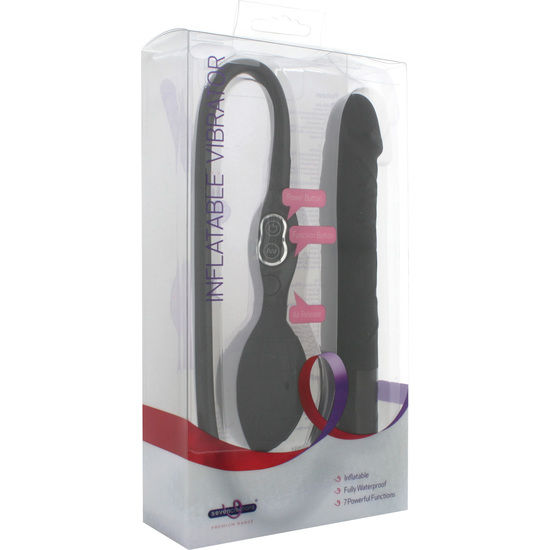 SEVEN CREATIONS - BLACK INFLATABLE VIBRATOR - 2