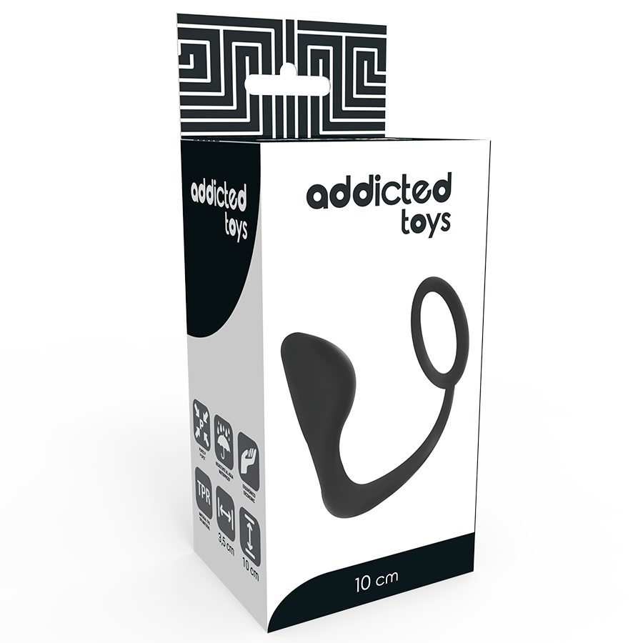 ADDICTED TOYS - BUTT PLUG WITH BLACK COCK RING