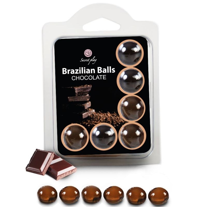 SECRETPLAY - SET 6 BRAZILIANS BALLS CHOCOLATE - 1