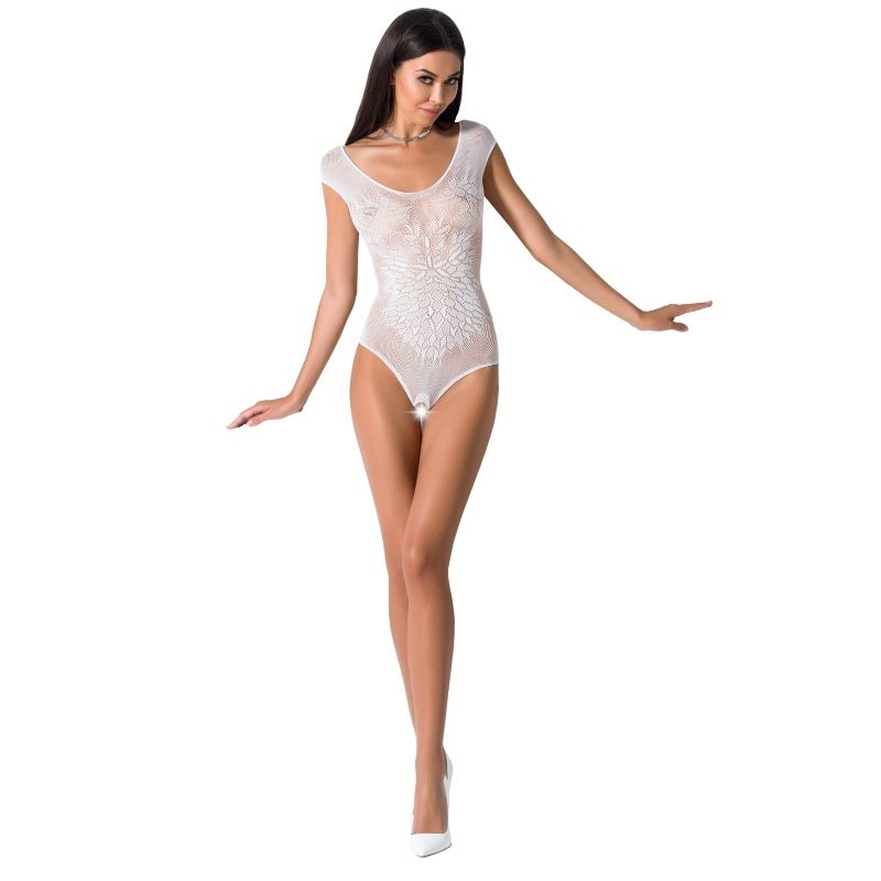 PASSION - WOMAN BS064 WHITE BODYSTOCKING ONE SIZE - ONE SIZE / WHITE - 4