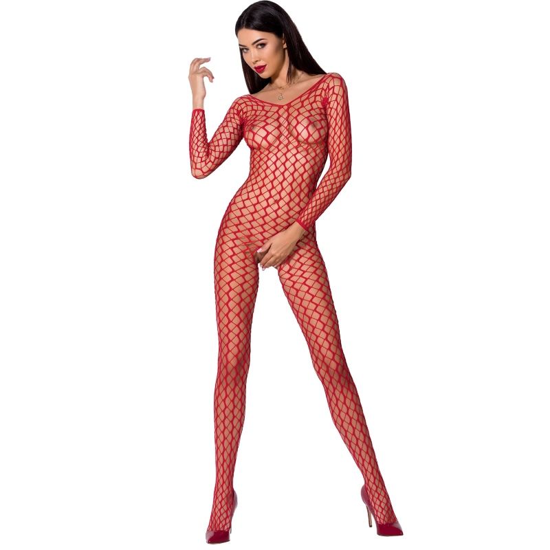 PASSION - WOMAN BS068 RED BODYSTOCKING ONE SIZE - ONE SIZE / RED - 3