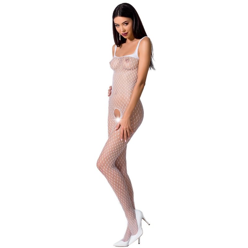 PASSION - WOMAN BS071 WHITE BODYSTOCKING ONE SIZE - ONE SIZE / WHITE - 4