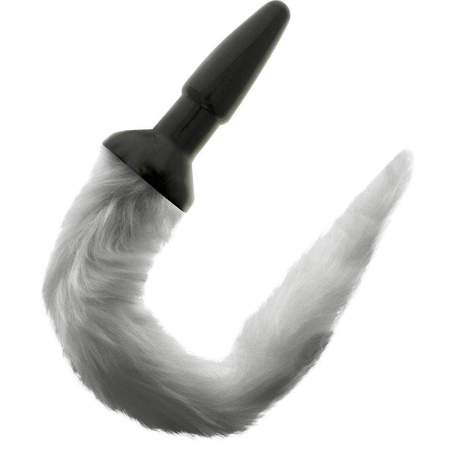 DARKNESS - SILICONE ANAL PLUG WITH GRAY TAIL - 3